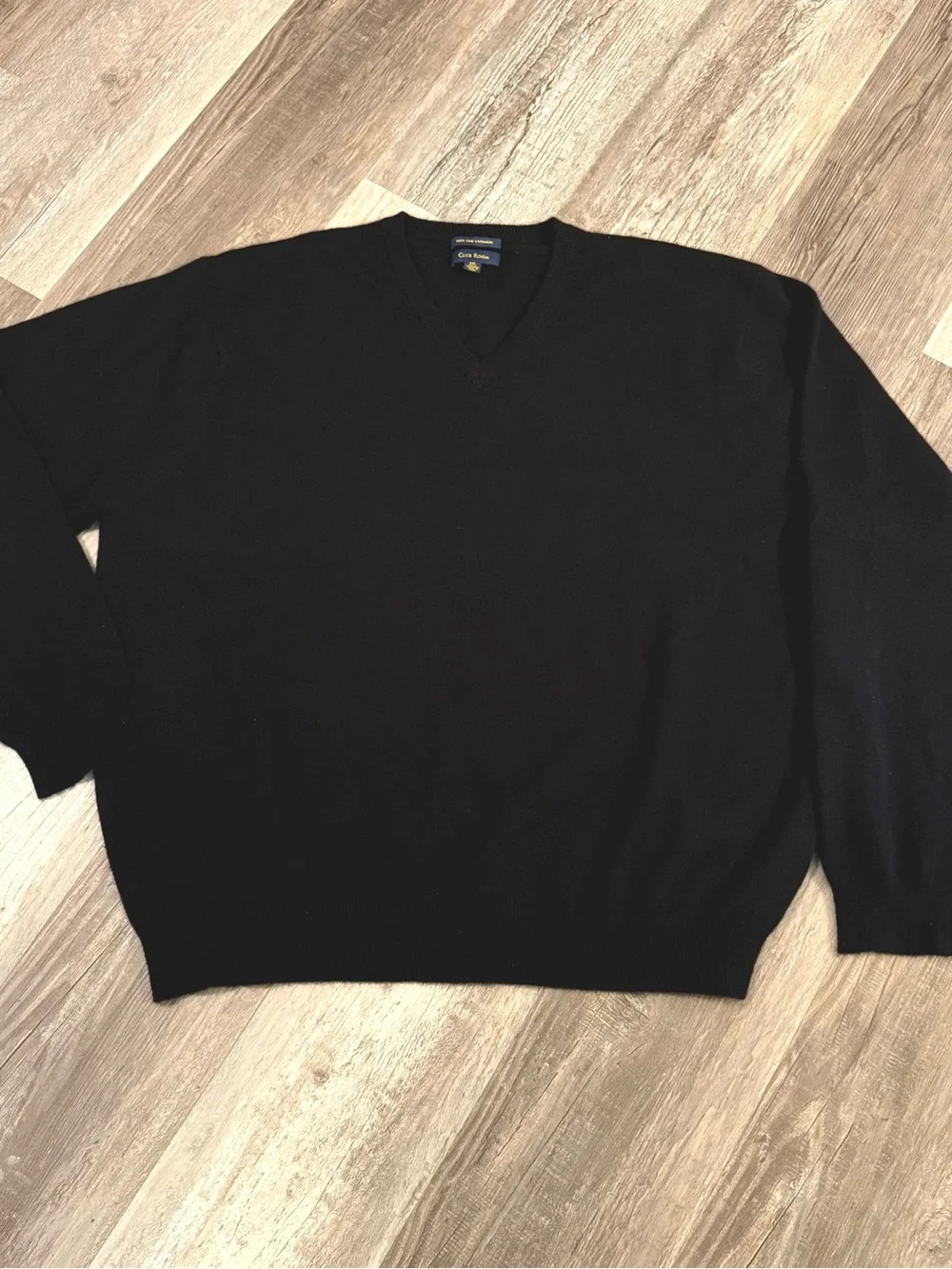 Club Room 100% Fine Cashmere Black V-Neck Sweater Men’s XXL
